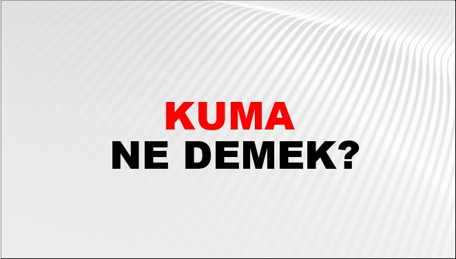 Kuma Ne Demek Kuma Kelimesinin TDK Sözlük Anlamı Nedir NTV Haber