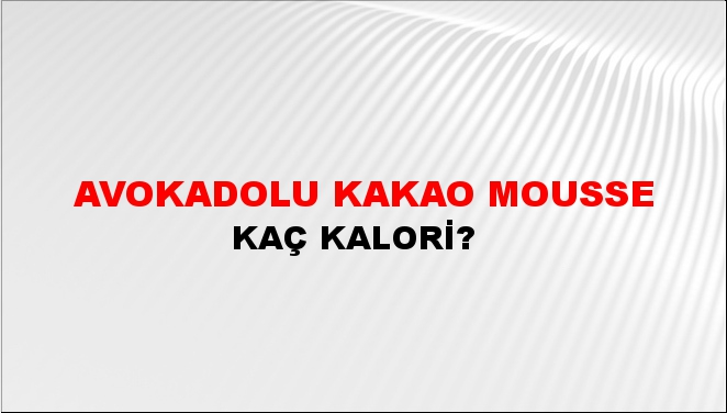 Avokadolu Kakao Mousse