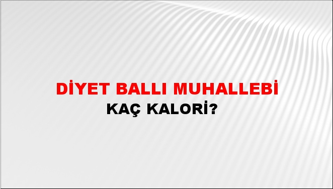 Diyet Ballı Muhallebi + kaç kalori