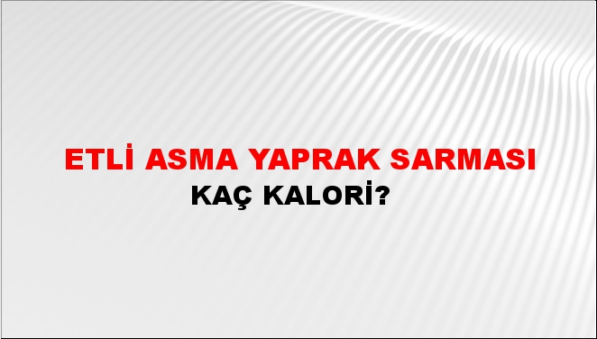 Etli Asma Yaprak Sarması + kaç kalori