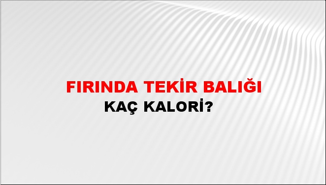 Fırında Tekir Balığı