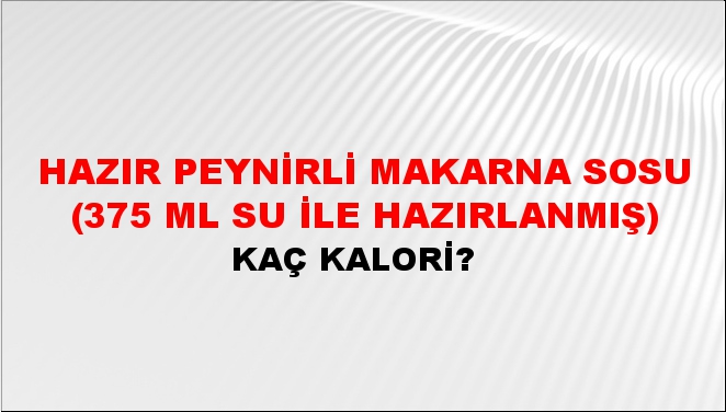 Hazır Peynirli Makarna Sosu (375 ml su ile hazırlanmış)