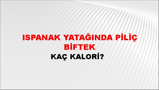 Ispanak Yatağında Piliç Biftek + kaç kalori