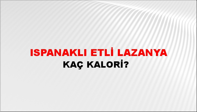 Ispanaklı Etli Lazanya + kaç kalori