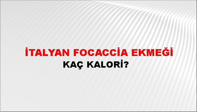 İtalyan Focaccia Ekmeği