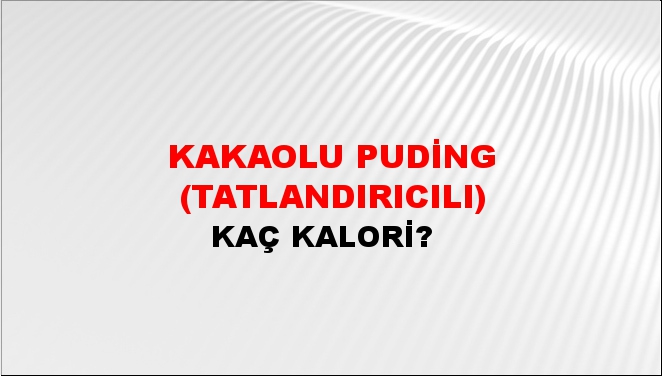 Kakaolu Puding (Tatlandırıcılı)