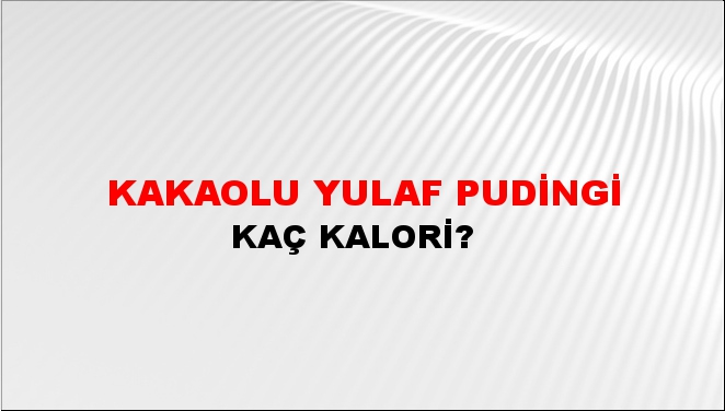 Kakaolu Yulaf Pudingi