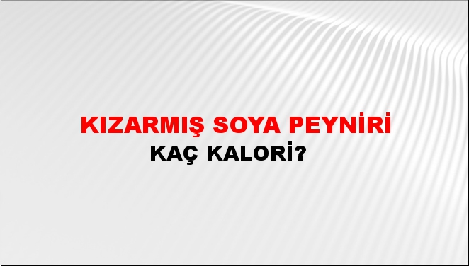 Kızarmış Soya Peyniri + kaç kalori