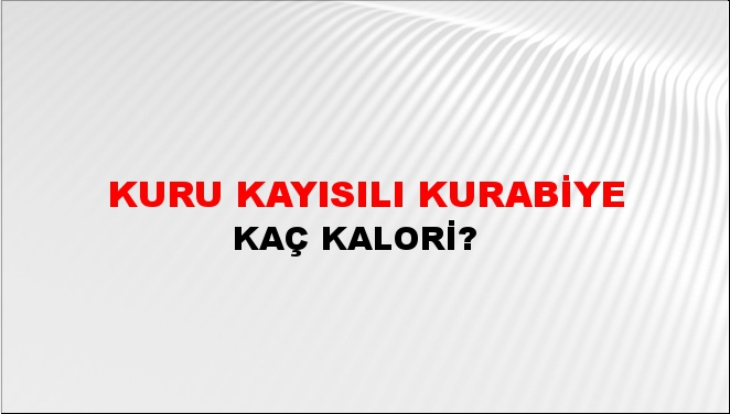 Kuru Kayısılı Kurabiye + kaç kalori