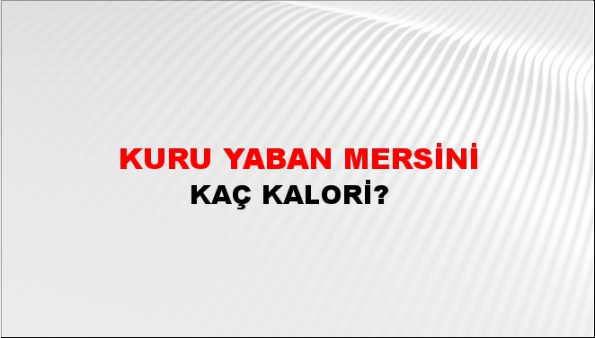 Kuru Yaban Mersini + kaç kalori