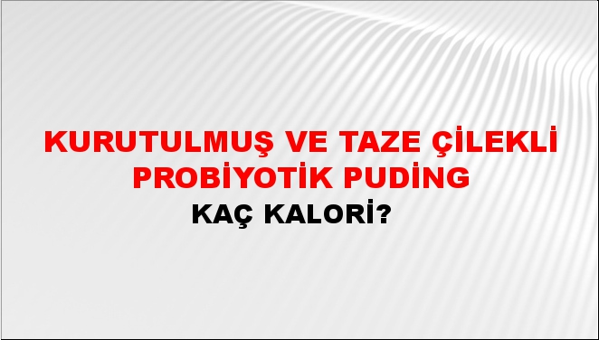 Kurutulmuş ve Taze Çilekli Probiyotik Puding + kaç kalori