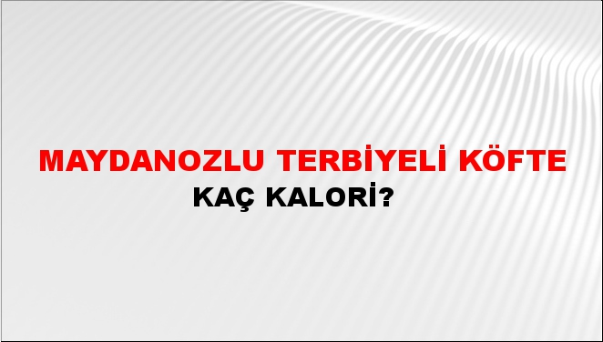 Maydanozlu Terbiyeli Köfte + kaç kalori