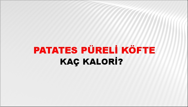 Patates Püreli Köfte