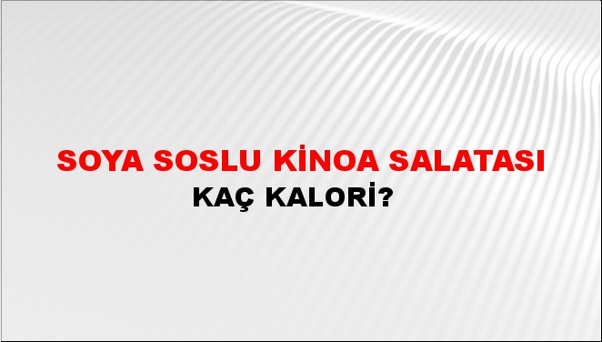 Soya Soslu Kinoa Salatası + kaç kalori