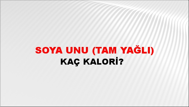 Soya Unu (Tam Yağlı)