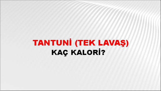 Tantuni (Tek Lavaş) + kaç kalori