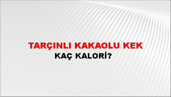 Tarçınlı Kakaolu Kek + kaç kalori