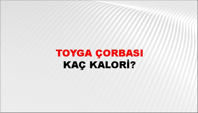 Toyga Çorbası + kaç kalori