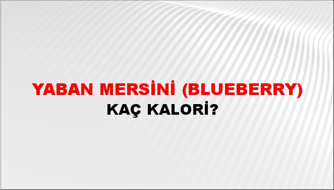 Yaban Mersini (Blueberry) + kaç kalori