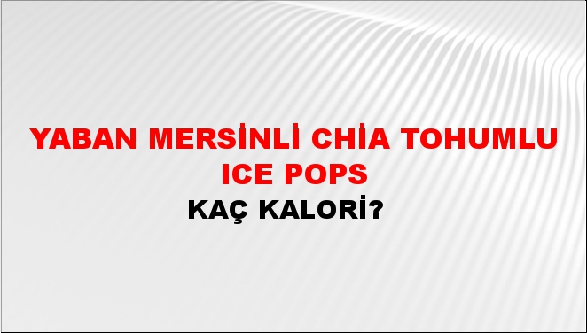 Yaban Mersinli Chia Tohumlu Ice Pops + kaç kalori