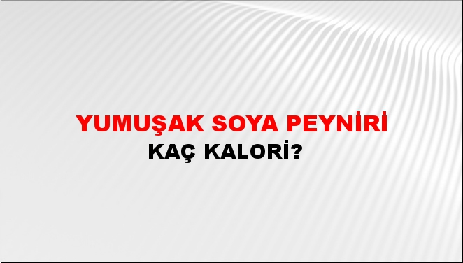 Yumuşak Soya Peyniri + kaç kalori