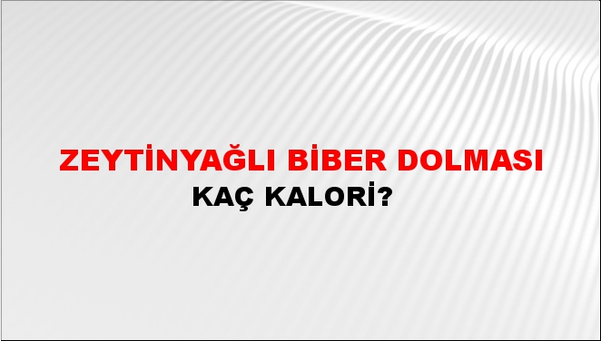 Zeytinyağlı Biber Dolması