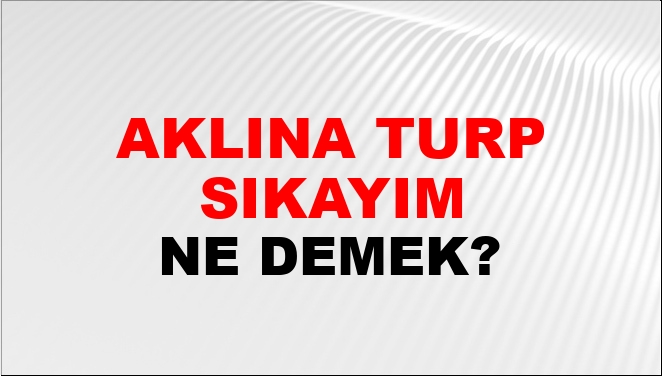 Aklına Turp Sıkayım Ne Demek?