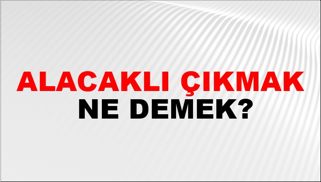 Alacaklı Çıkmak Nasıl Yazılır?