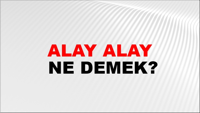 Alay Alay Ne Demek?