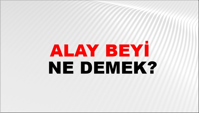 Alay Beyi Ne Demek?
