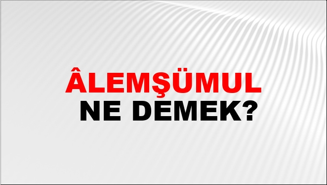 Âlemşümul Eş Anlamlısı?