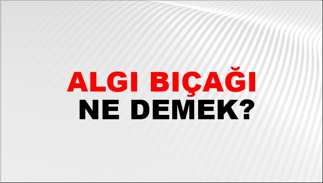 Algı Bıçağı Ne Demek?