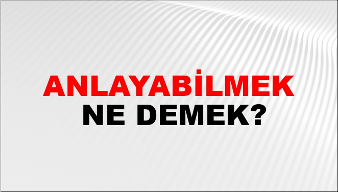 Anlayabilmek Deyiminin Anlamı Anlayabilmek Deyiminin Anlamı