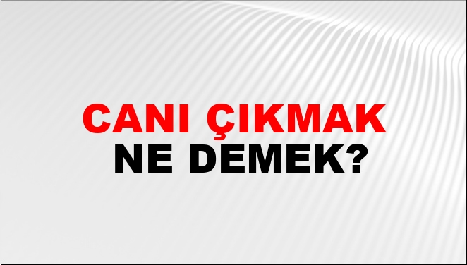 Canı Çıkmak Ne Demek?