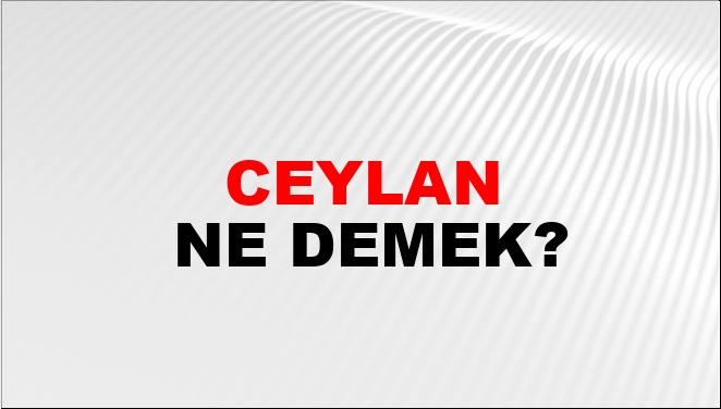 Ceylan Ne Demek?