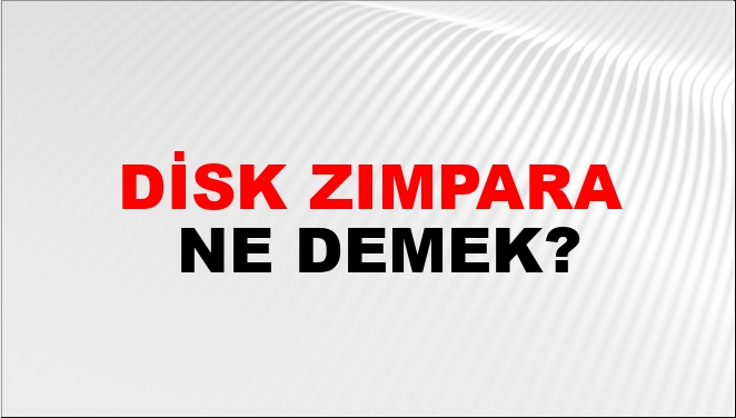 Disk Zımpara Nasıl Yazılır?