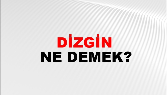 Dizgin Ne Demek?