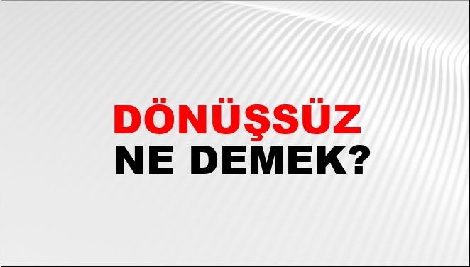 Dönüşsüz Ne Demek?