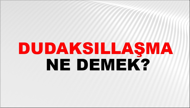 Dudaksıllaşma Ne Demek?