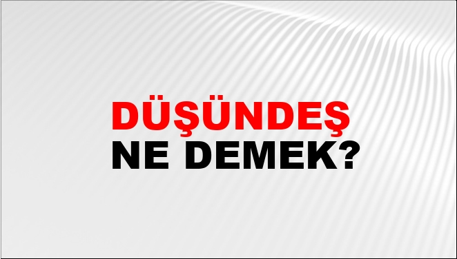 Düşündeş Ne Demek?