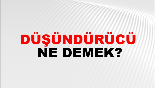 Düşündürücü Ne Demek?
