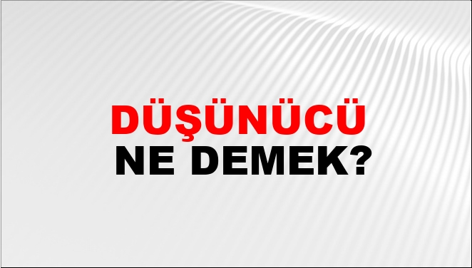 Düşünücü Ne Demek?
