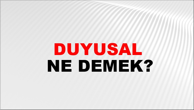 Duyusal uyum ne demek?