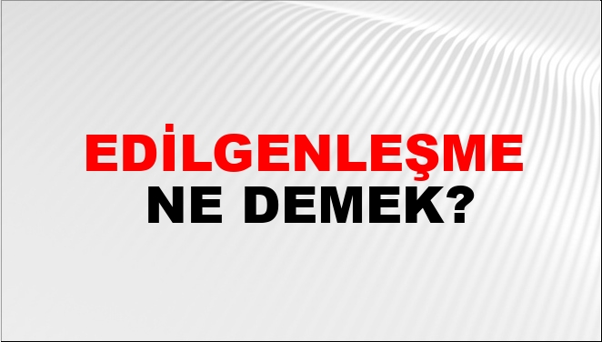 Edilgenleşme Nasıl Yazılır?