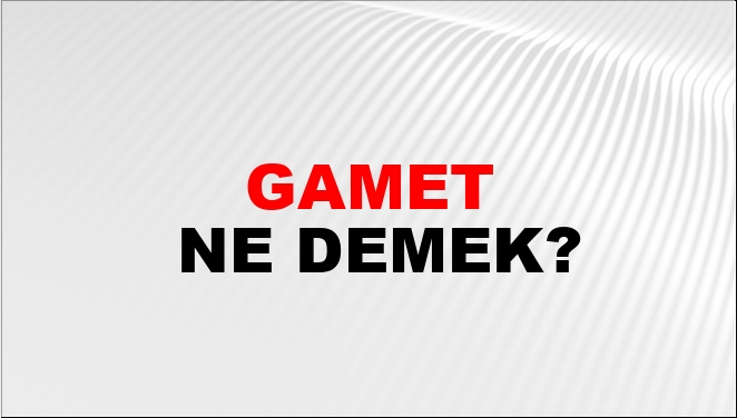 Gamet ne demek namaz?