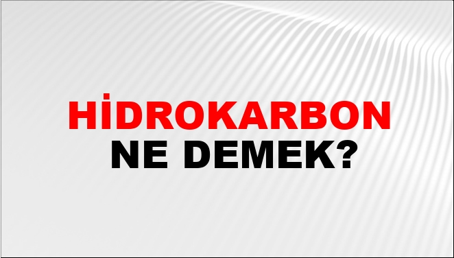 Hidrokarbon Ne Demek?