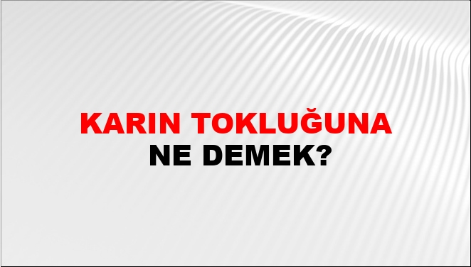 Karin Osmanlıca ne demek?