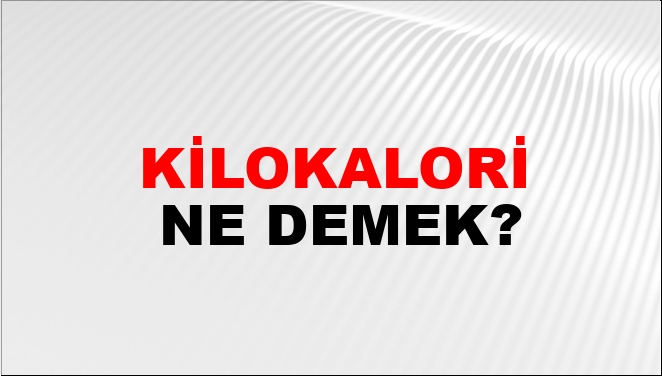 Kilokalori Ne Demek?