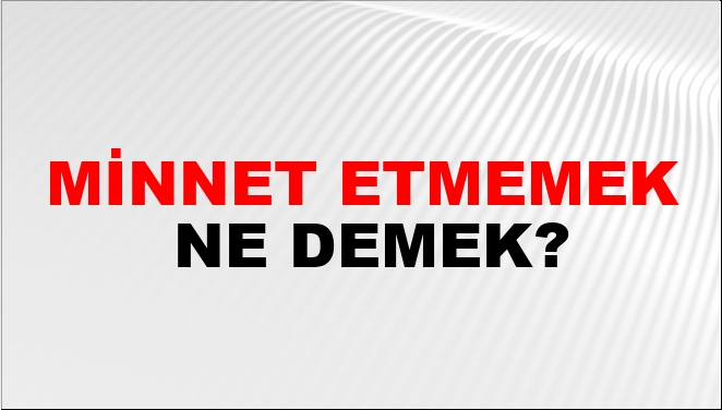 Minnet etmemek ne demek TDK?