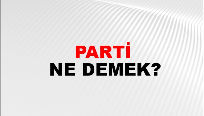 Parti Ne Demek?